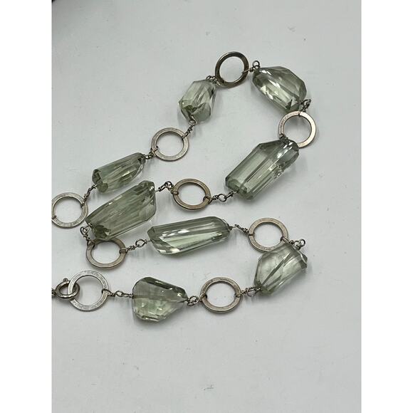 Vintage 925 Sterling Silver Natural Aquamarine Necklace 18" 41g March Birthstone - Picture 8 of 10